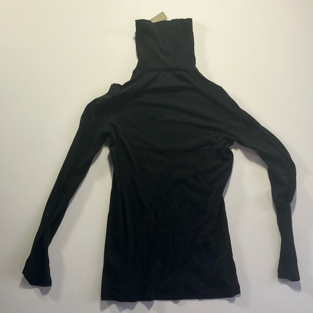 J. Crew Black Asymmetrical Long Sleeve Bodysuit
